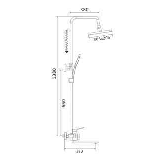 Душевая стойка Shevanik S6136G золотой сатин